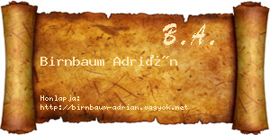 Birnbaum Adrián névjegykártya